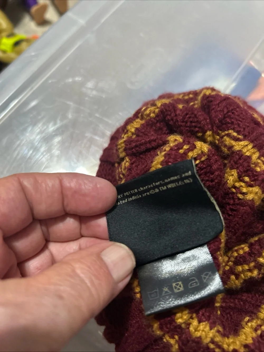 Gryffindor-Inspired Kids Maroon and Gold Pom Beanie Hat